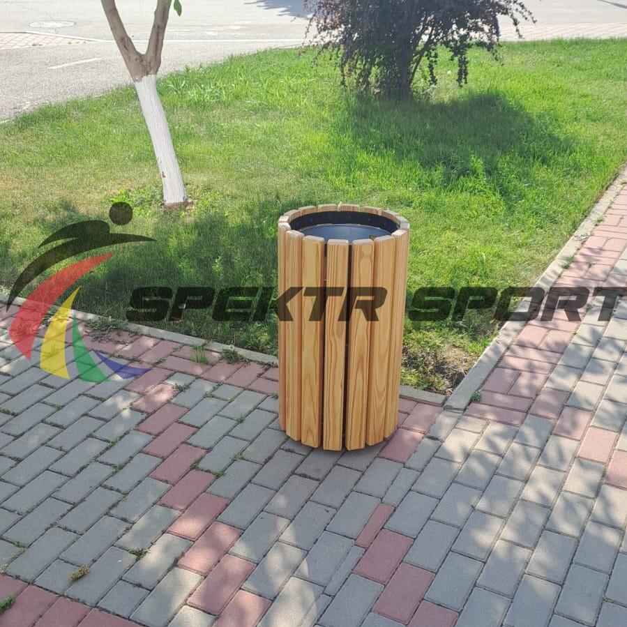 Урна цилиндрическая в деревянной обрешетке лиственница