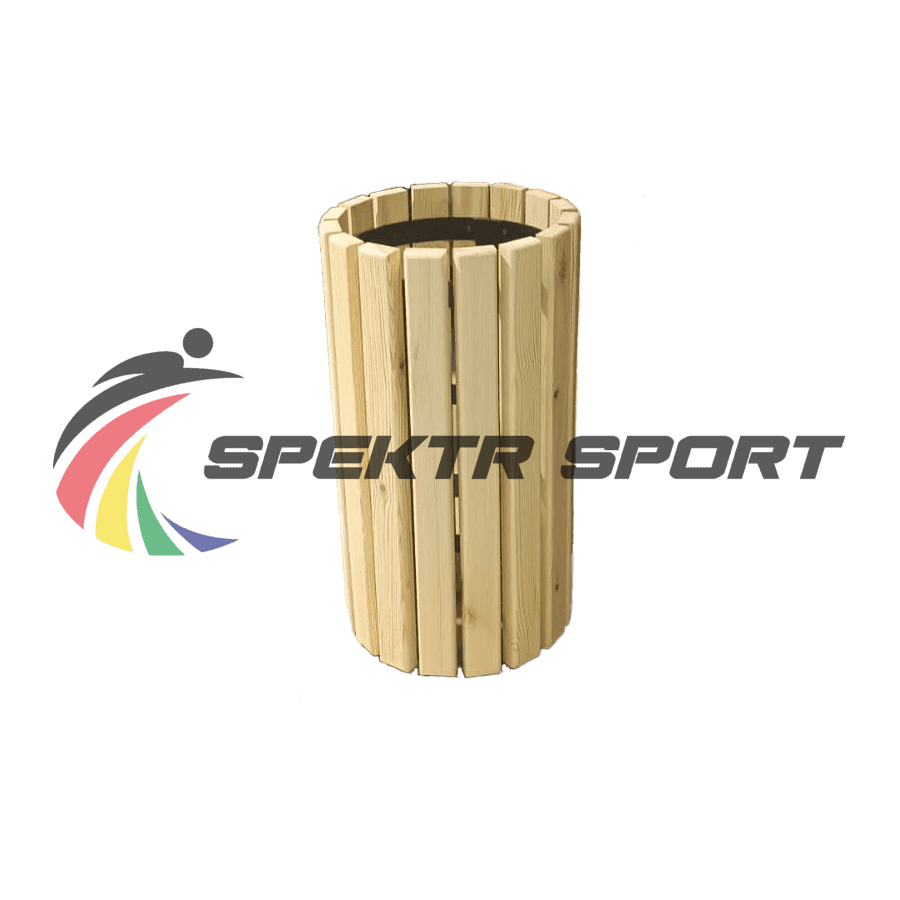 Урна цилиндрическая в деревянной обрешетке сосна