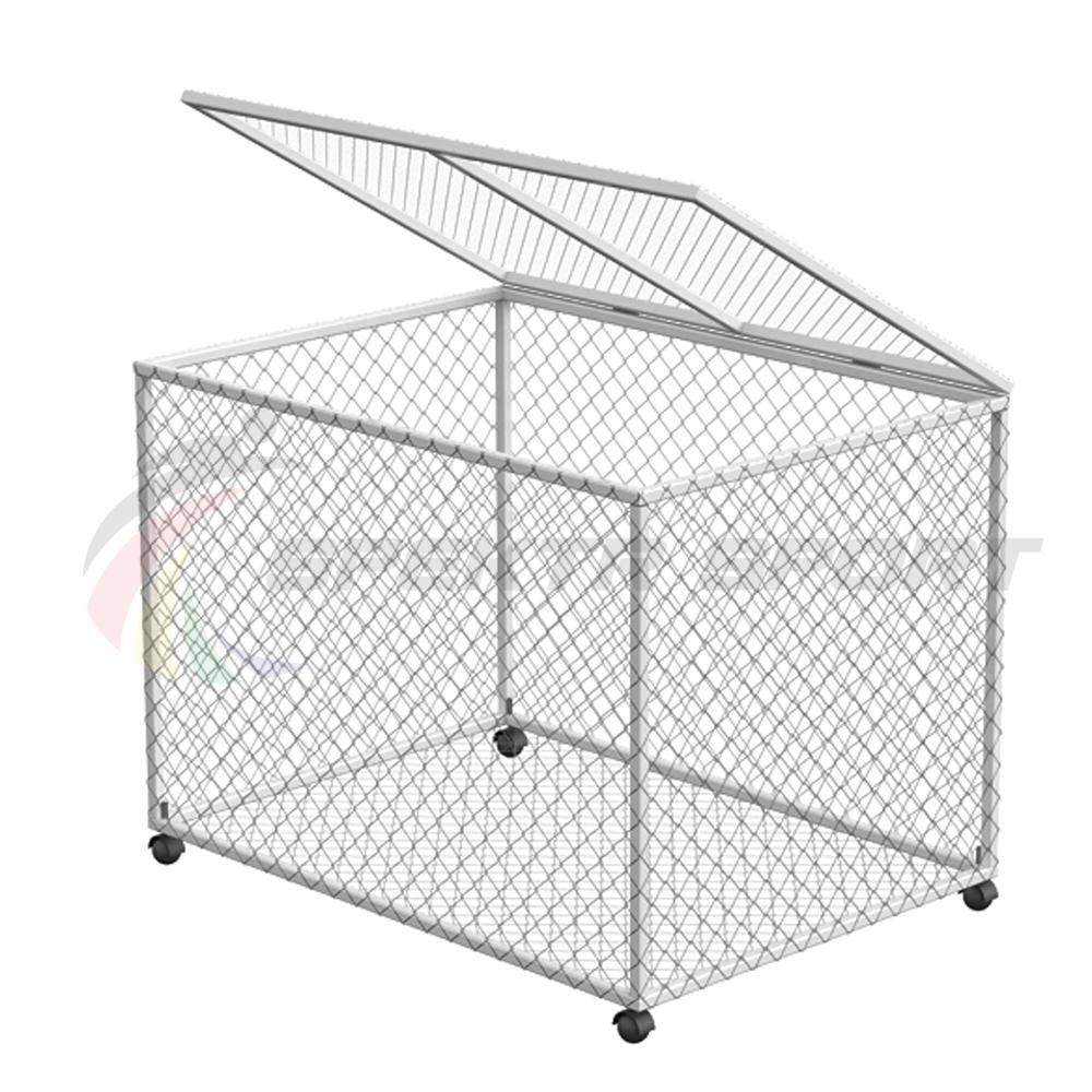 Корзина для хранения мячей передвижная металлическая (сетка) разборная