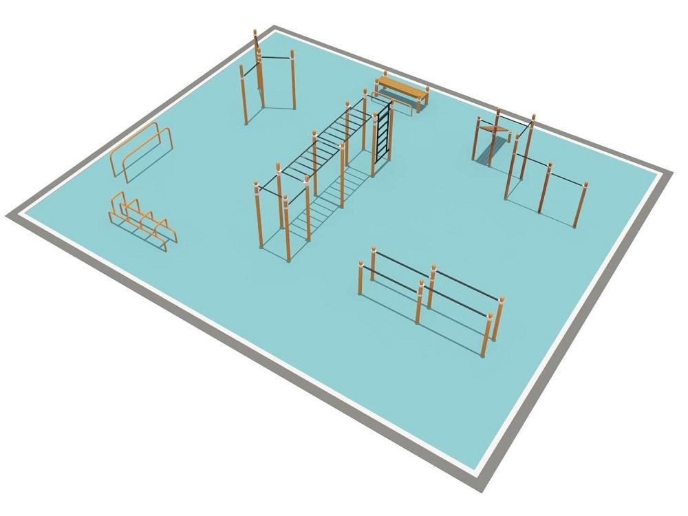 Районная площадка для Воркаут и WRK 3_76mm