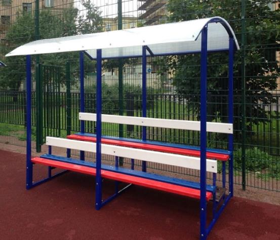 Трибуна на 12 человек с козырьком (брус)