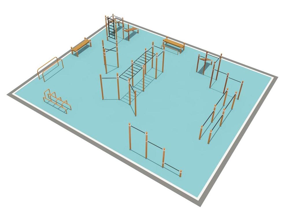 Районная площадка для Воркаут и WRK 2_76mm