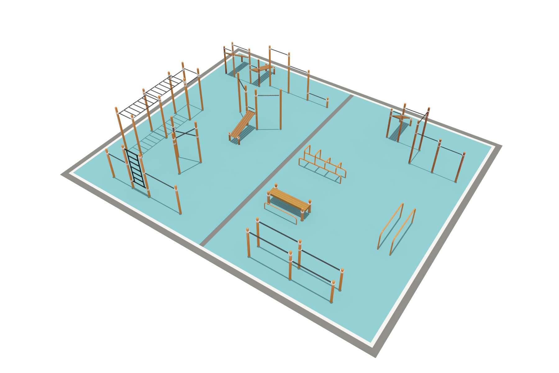 Районная площадка для Воркаут и WRK 1_76mm