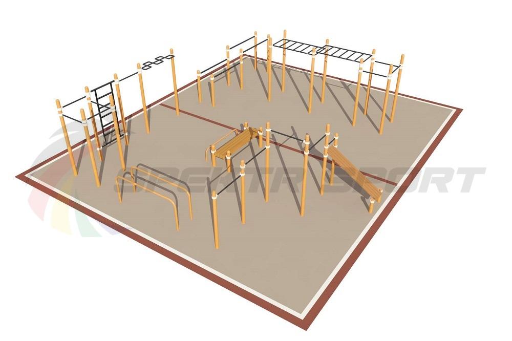 Площадка уличная для воркаут Дворовая 3_76mm