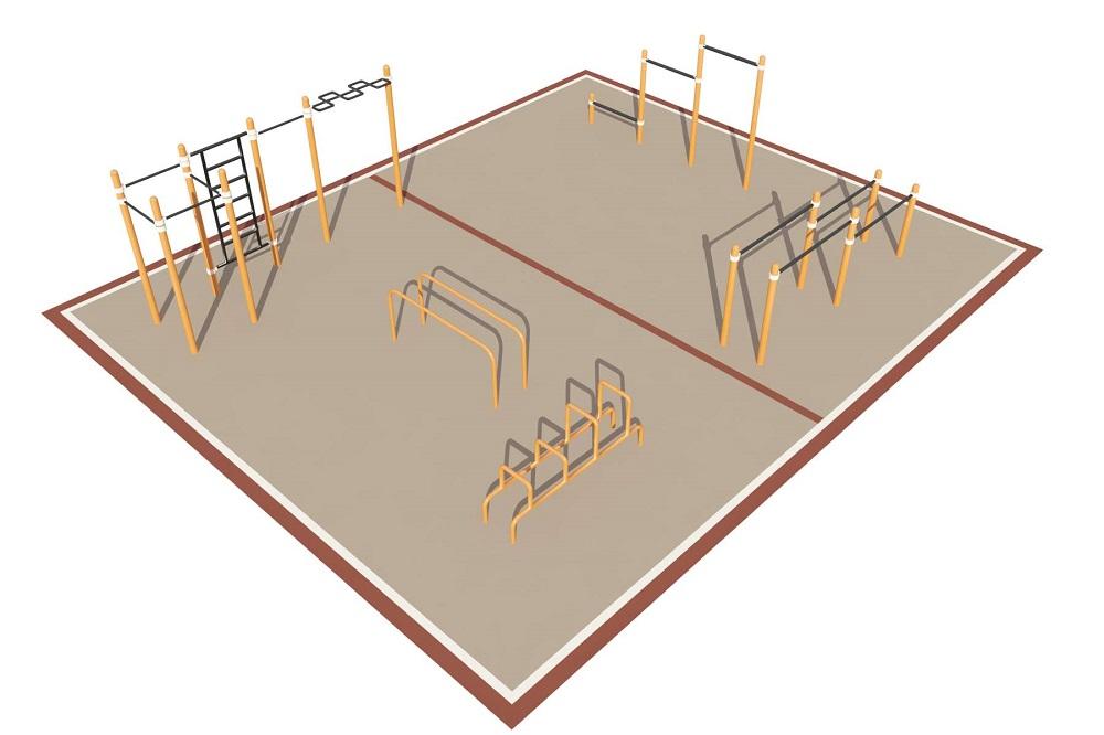 Площадка уличная для воркаут Дворовая 4_76mm