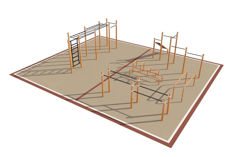Площадка уличная для воркаут Дворовая 5_76mm