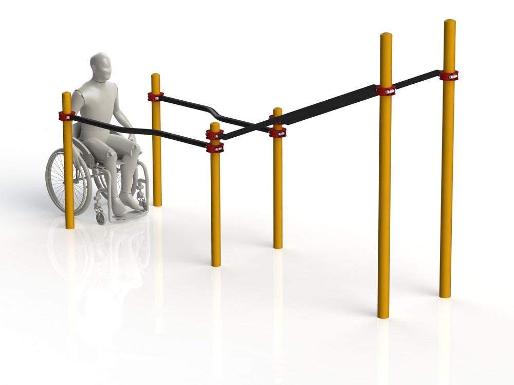 Брусья двойные в подъем с подъездом для колясочников WRK-D11_76mm