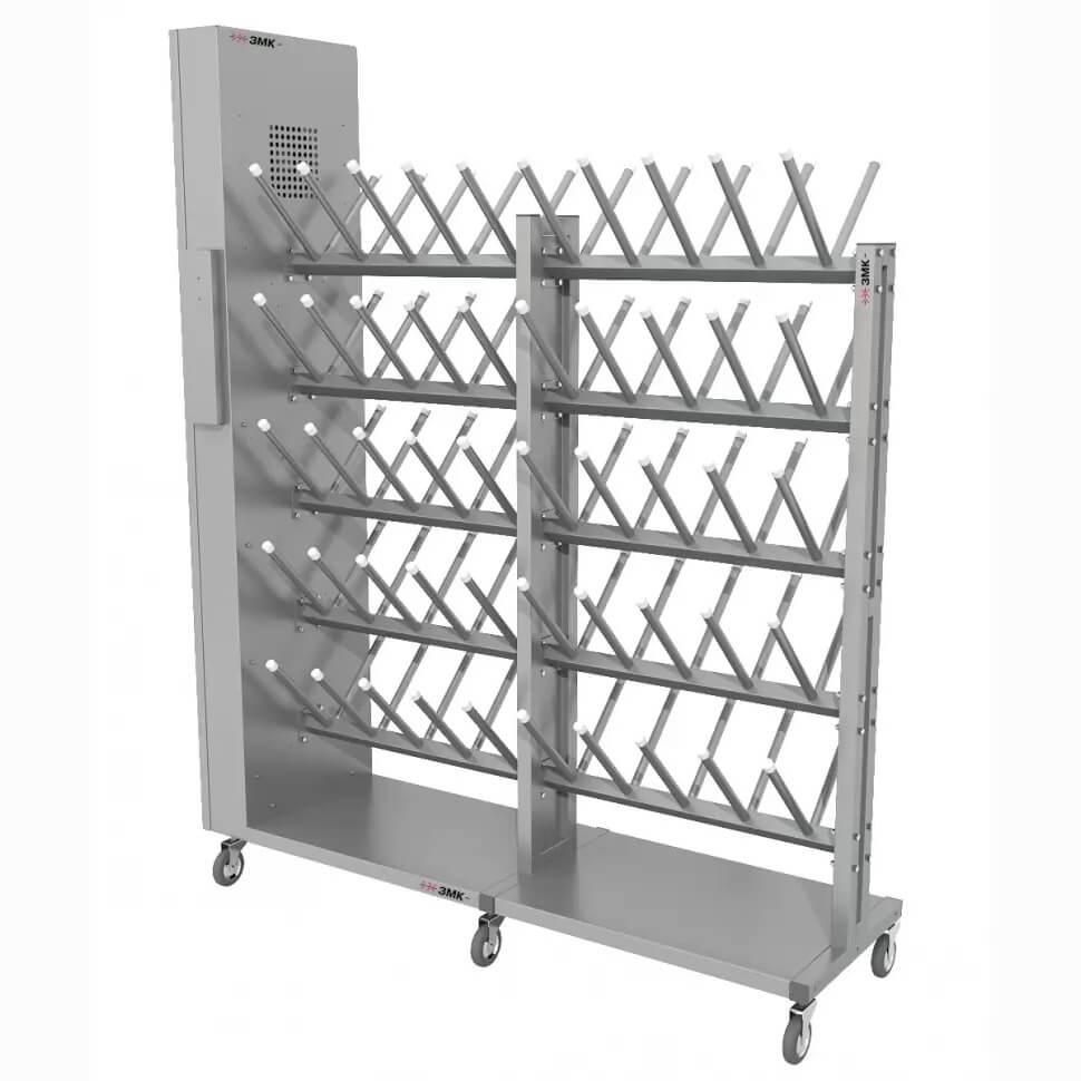 Сушильный стеллаж для обуви "SL2 Лидер -Премиум" мобильный двусторонний 50 пар 2000Х1730Х50мм