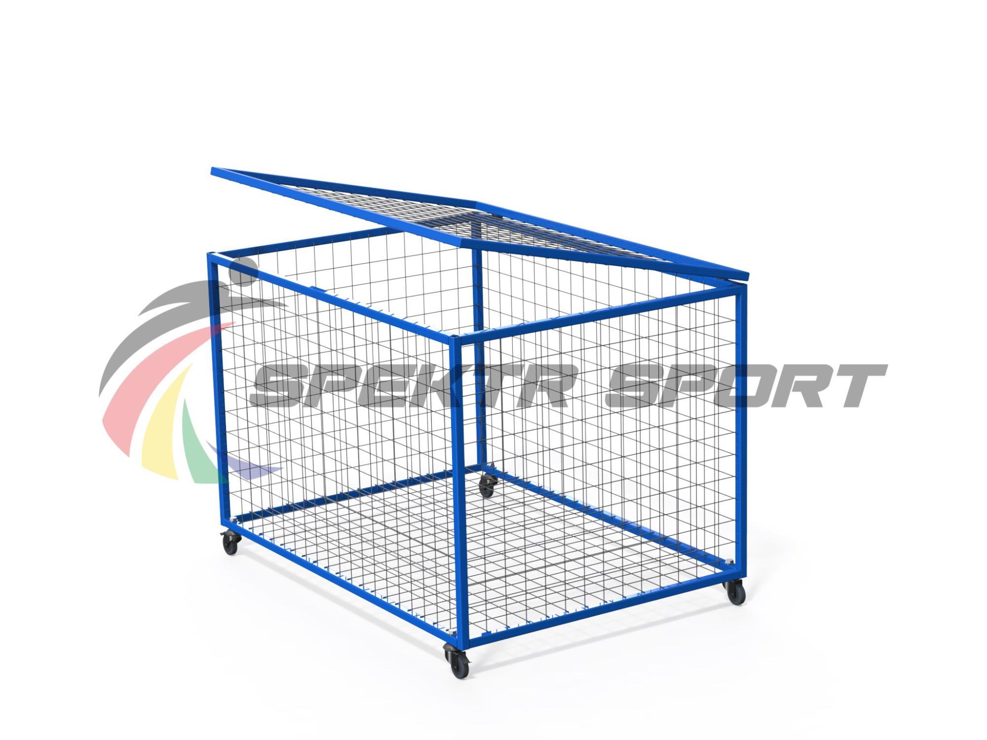 Корзина для хранения мячей передвижная металлическая (сетка)