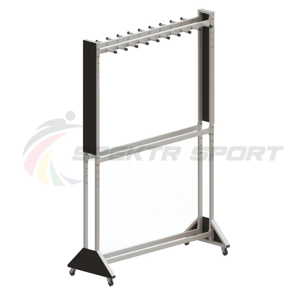 Стеллаж для лыж мобильный + вешалка для палок на 20 пар Медиум-2М+