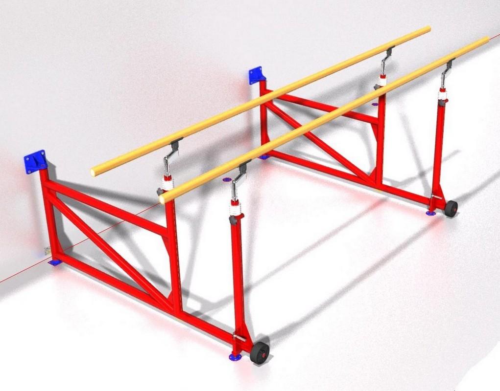 Брусья гимнастические пристенные массовые (жердь дерево)