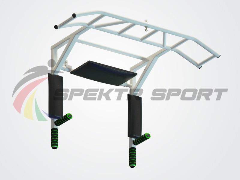 Турник-брусья-пресс Прометей цельносварной с доп. хватами цв. белый
