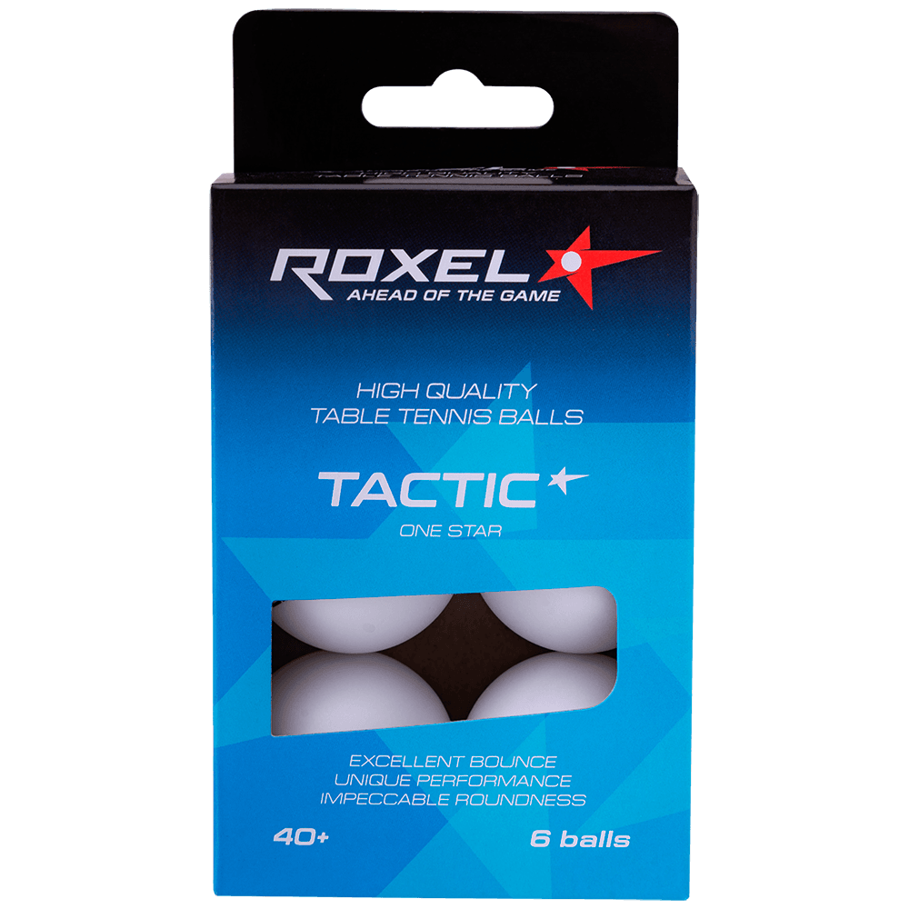 Мяч для настольного тенниса Roxel 1* Tactic, белый, 6 шт