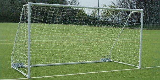 Ворота футбольные игровые 7,32х2,44 компл без сетки сертификат