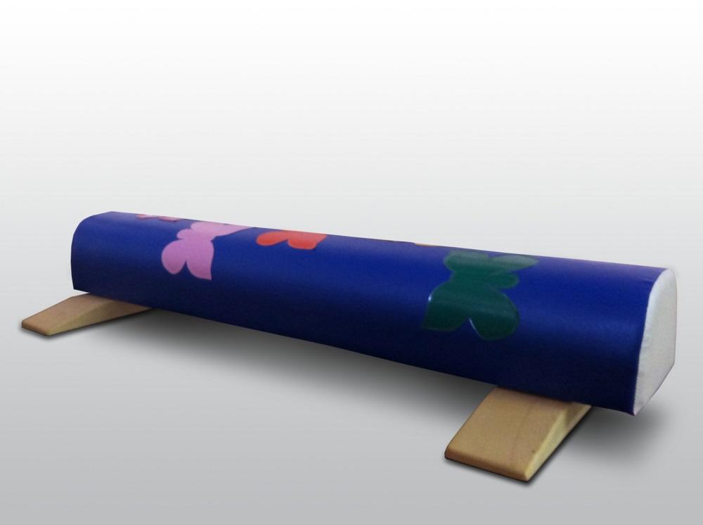 Бревно гимнастическое 1,5м круглое напольное мягкое с аппликацией (с опорами)